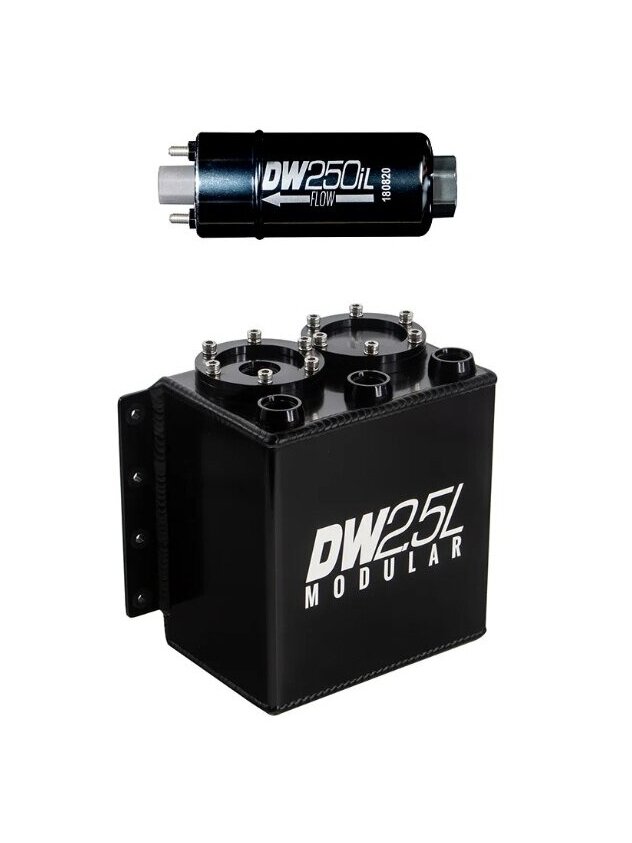 DeatschWerks kuro sistemos išsiplėtimo talpa 2.5L su 250iL kuro siurbliais 3