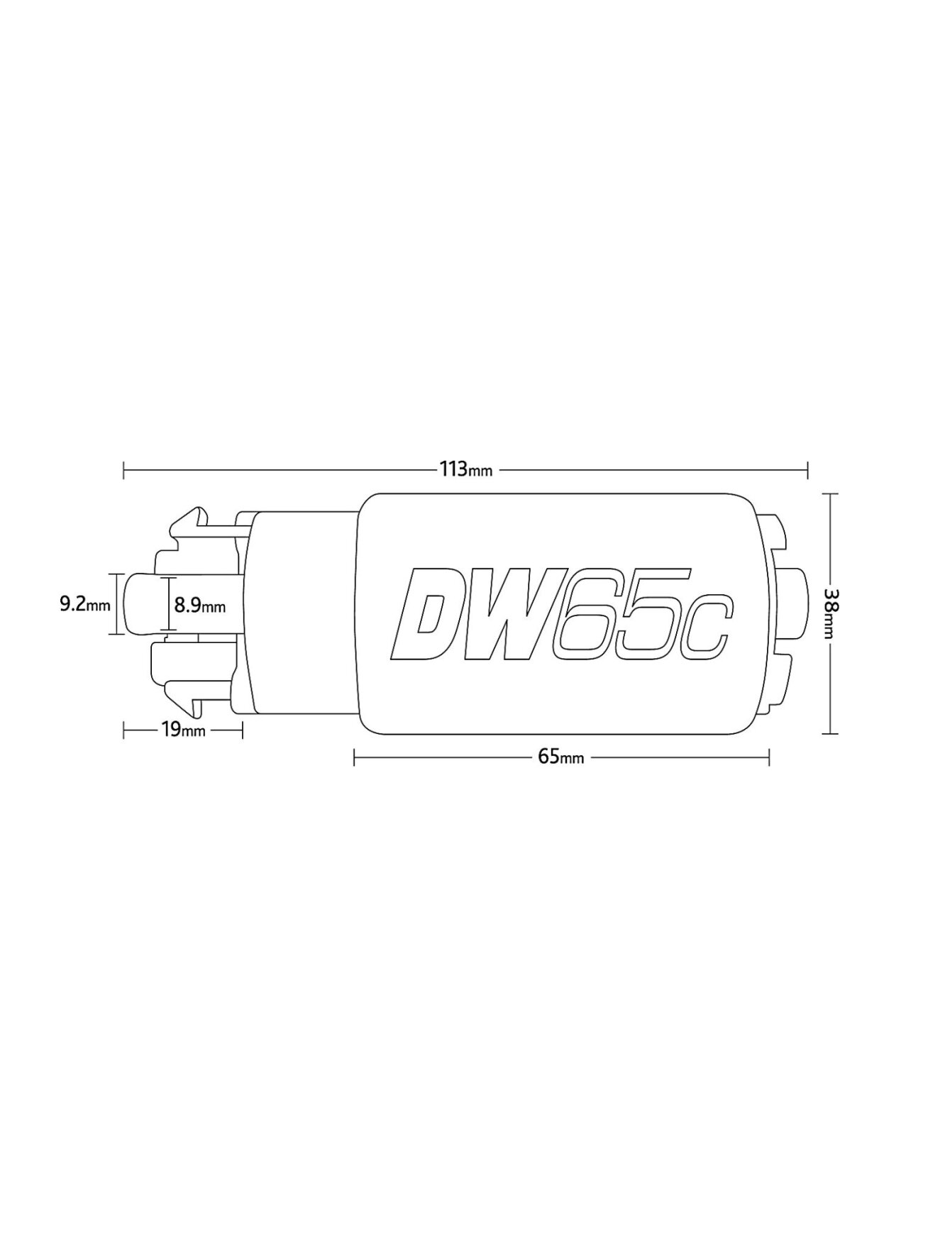 9-652-1008 Kuro siurblys DW65c 265lph Subaru Impreza WRX 08-14 / Sti 08-21 / Legacy GT 05-09 1