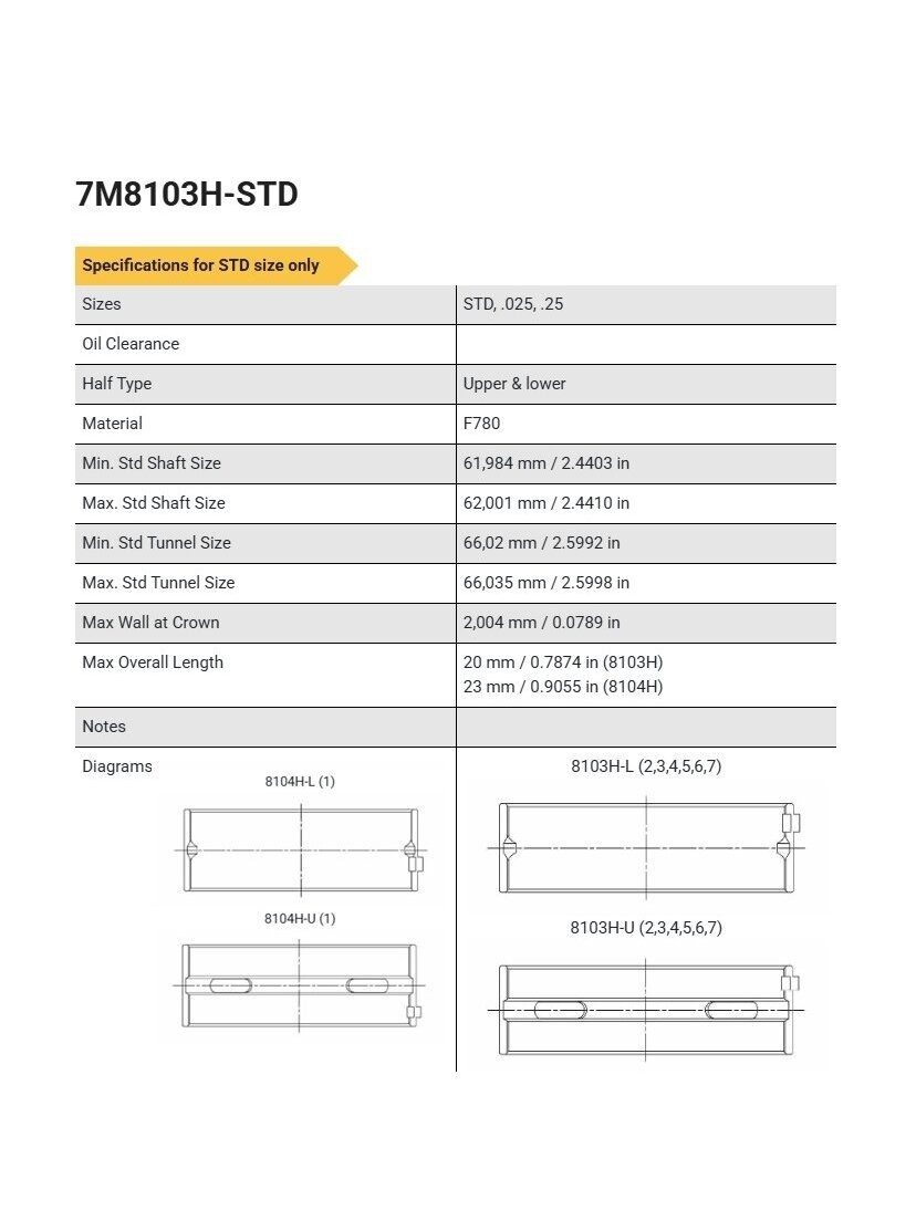 ACL pagrindiniai indėklai 7M8103H Toyota 2JZ-GE 2JZ-GTE 1 ACL pagrindiniai indėklai 7M8103H Toyota 2JZ-GE 2JZ-GTE 1