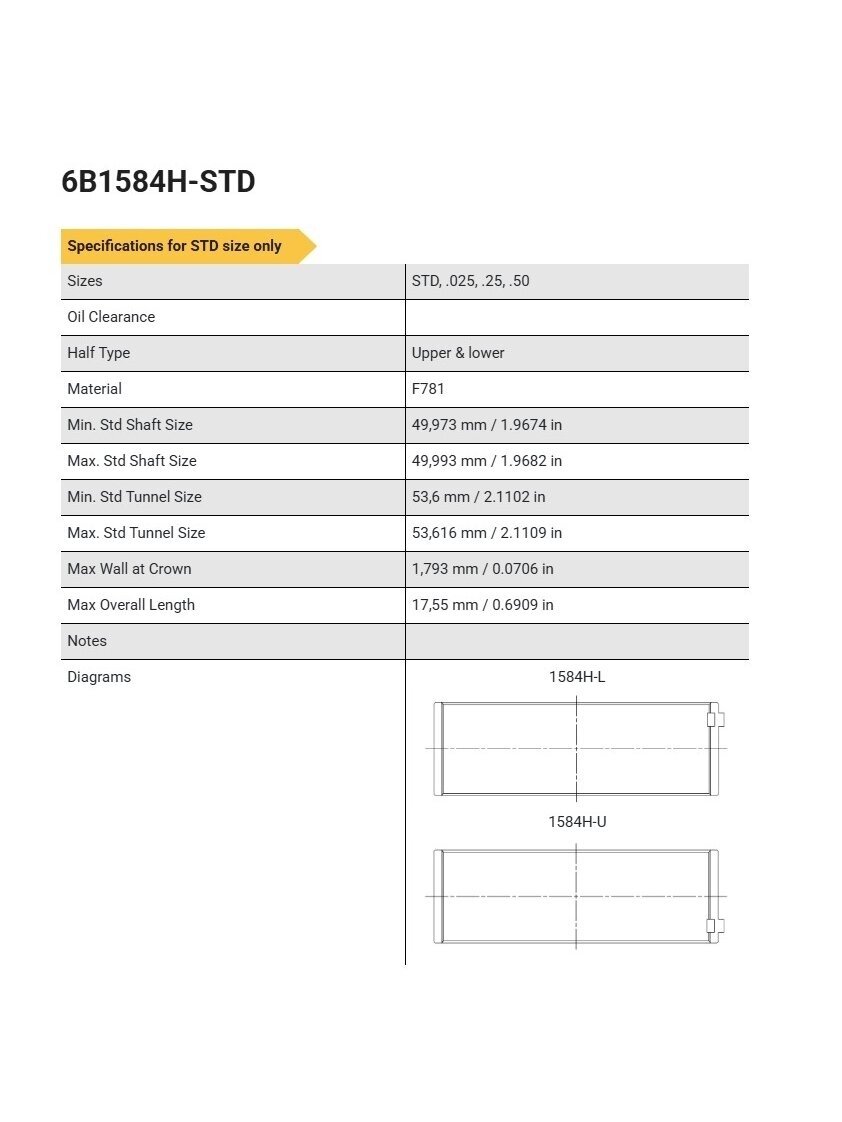 ACL švaistikliniai indėklai 6B1584H BMW N54B30 N55B30 S55B30 1