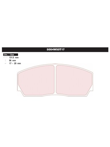 Carbone Lorraine bremžu kluči 5004W50T17 priekšējie Front Subaru Sti N12 / N14