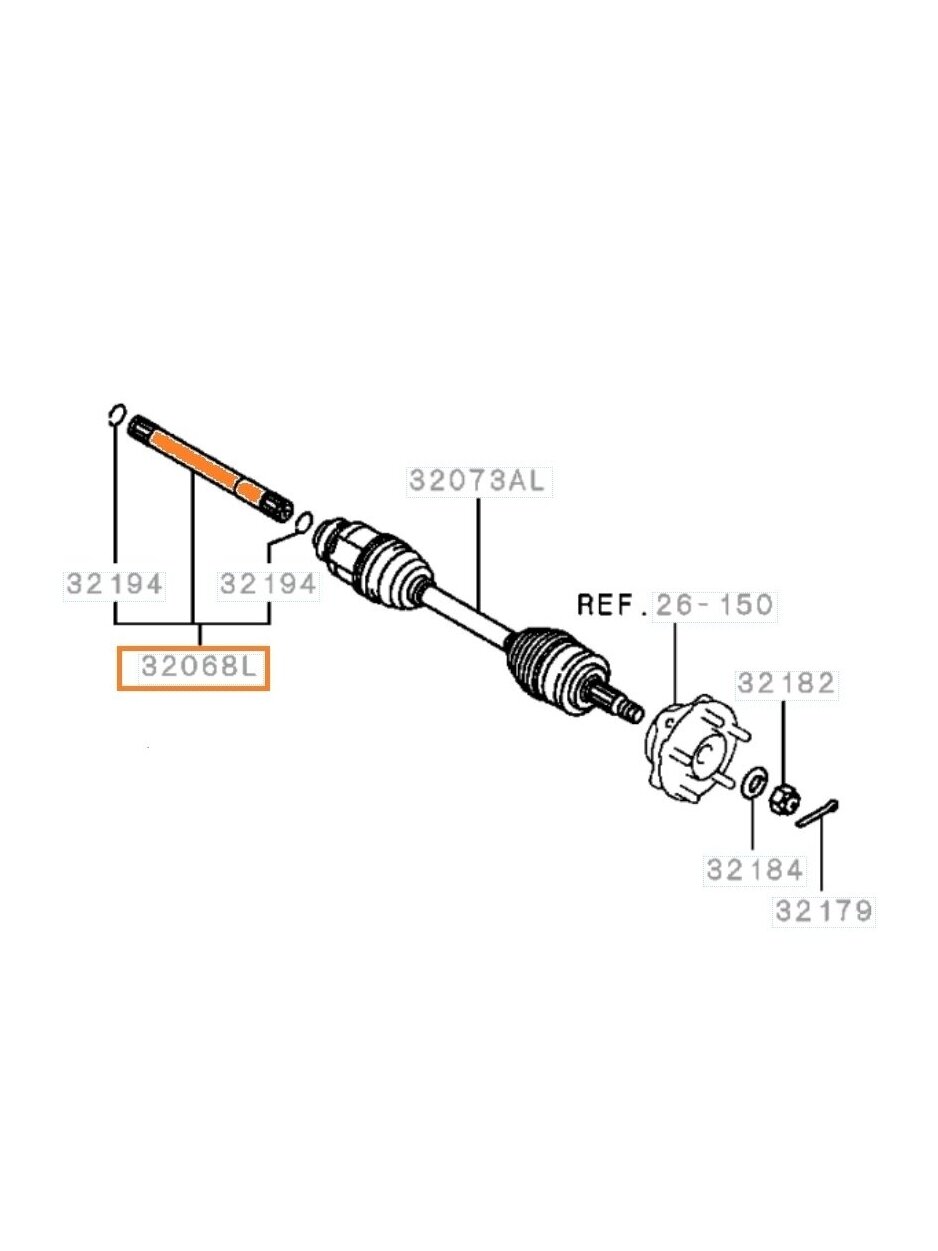 Transmisijos ašelė Mitsubishi Lancer EVO 10 - 3815A209 1
